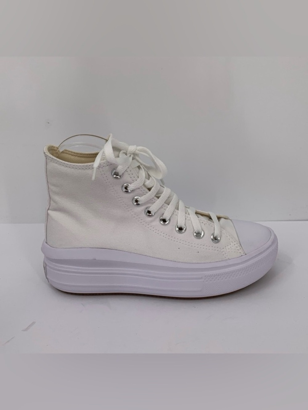 Converse All Star Chuck Taylor high top platform sneaker shoe white canvas 7